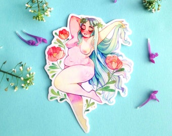 Flower Nymph Watercolor Sticker