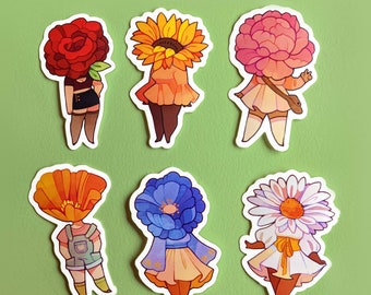 Flower Head Girls Sticker Set