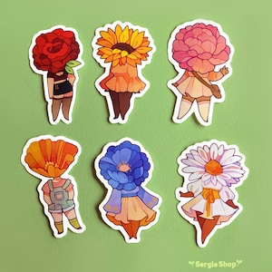 Conjunto de adesivos Flower Head Girls