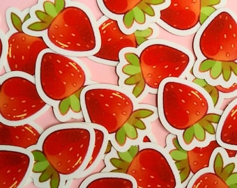 Glossy Strawberry Stickers