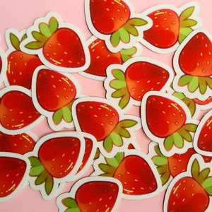 Glossy Strawberry Stickers