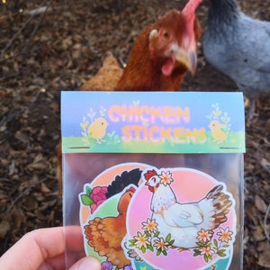 Floral Chicken Sticker Set image 2