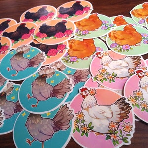 Floral Chicken Sticker Set image 4