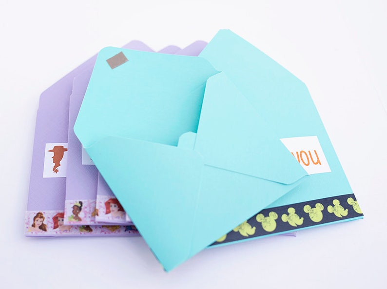 housekeeping tip envelopes party favor travel agent gift Aqua and Purple Thank you Envelopes gift card envelope small envelopes