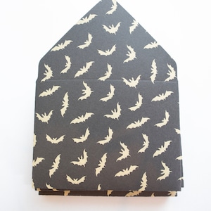 Enveloppes Yellow Bats, pourboire, enveloppe de carte-cadeau, merci, enveloppe de pourboire, rabat, petites enveloppes, enveloppes à rabat, Halloween, effrayant