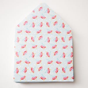 Enveloppes pour pantoufle de verre, enveloppes pour pourboires, souris, merci, petite enveloppe, enveloppe pour carte-cadeau, bleu rose, blanc, service