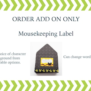 ALLEEN toevoegen aan bestelling Mousekeeping-karakterlabel voor de voorkant van enveloppen, op maat gemaakt