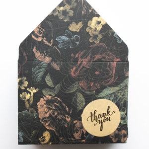 Floral Web Thank You Enveloppen, cadeaukaartenvelop, bedankt, tipenvelop, kleine enveloppen, flapenveloppen, halloween, spookachtig,