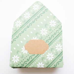 Buste natalizie maglione con fiocchi di neve, buste per mance, mancia grazie, buste piccole, busta per carte regalo, apprezzamento, mance, verde