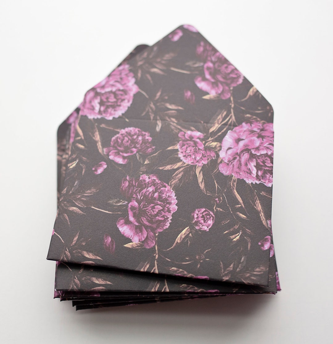 Purple Floral Envelopes, Tip Envelopes, Housekeeping, Thank You, Small