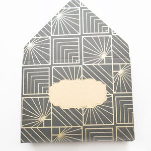 Metallic gouden art-deco-enveloppen, tipenveloppen, huishouding, bedankje, kleine enveloppen, feestbedankje, cadeaukaartenvelop, contant, zwart