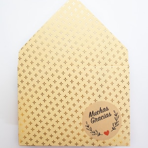 Enveloppes Muchas Gracias étoiles dorées, enveloppes pour pourboires, entretien ménager, merci, petites enveloppes, cadeau, enveloppe pour carte-cadeau, pourboire de vacances