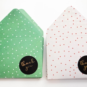 Enveloppes rouge vert blanc à pois, enveloppes pour entretien ménager, petites enveloppes de remerciement, enveloppe pour carte-cadeau de Noël, petits pois, espèces