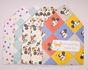 Rainbow Castle-mixenveloppen, set van 5 tips voor het huishouden, cadeaukaart mousekeeping