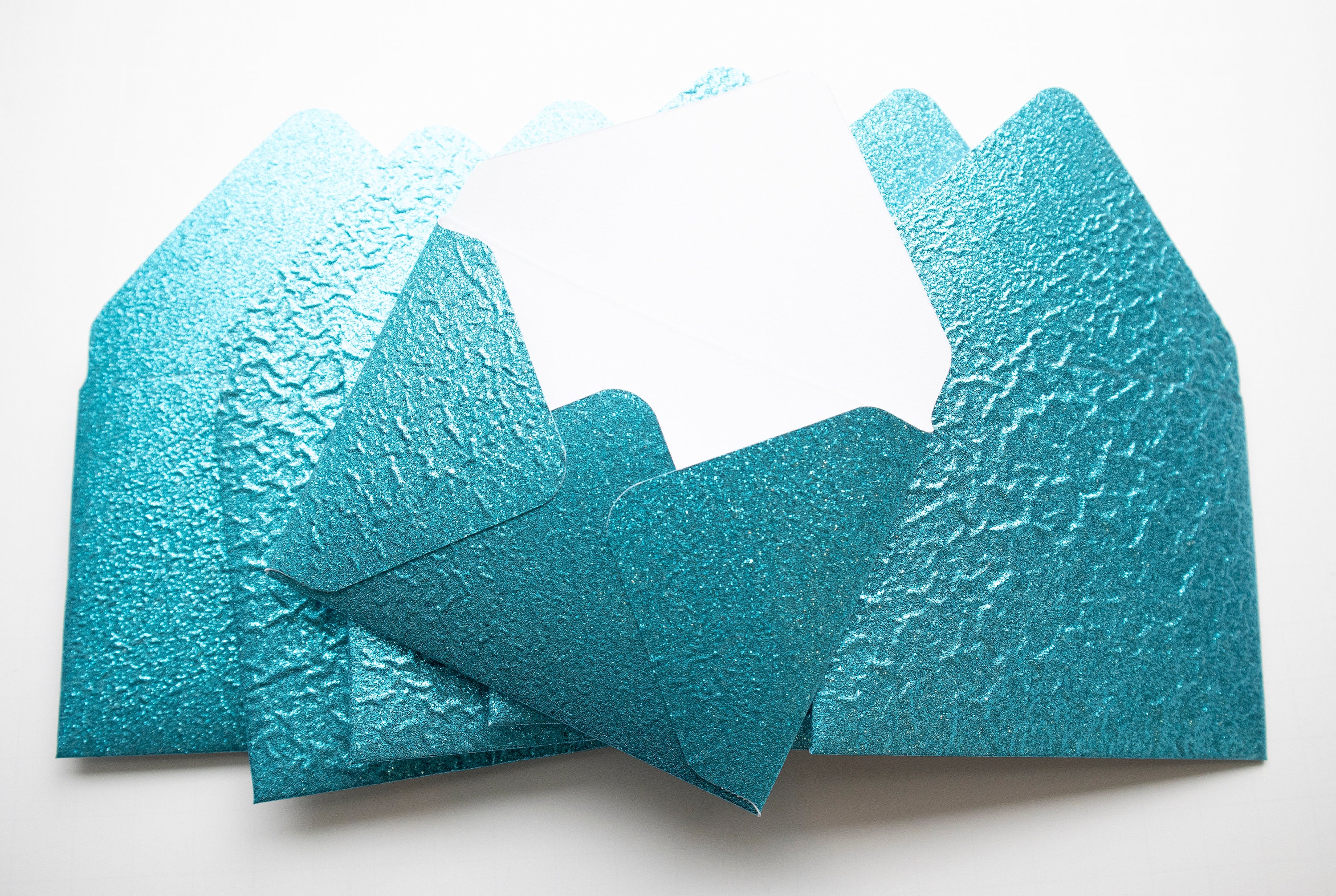 housekeeping party favor tip envelopes Blue Waves Glitter Envelopes gift card envelope travel agent gift thank you small envelopes