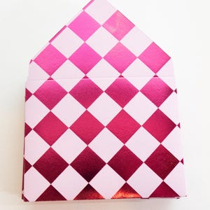 Enveloppes de remerciement à damier rose métallisé, pourboire, entretien ménager, merci, petites enveloppes, remerciements, enveloppe pour carte-cadeau, pourboire, espèces