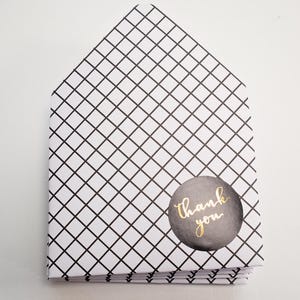 Enveloppes de remerciement en treillis noir et blanc, enveloppes pour pourboires, entretien ménager, merci, petites enveloppes, cadeau, enveloppe pour carte-cadeau, espèces