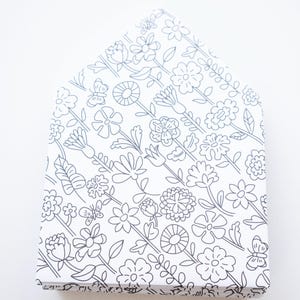 Envelopes de flores esboçadas, envelopes de gorjeta, limpeza, agradecimento, envelopes pequenos, lembrancinhas, envelope de cartão-presente, preto e branco, dinheiro