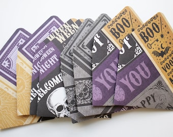 Purple Gold Halloween Boo Envelopes, gift card envelope, thank you, tip envelope, flap, small envelopes, flap envelopes, halloween, spooky