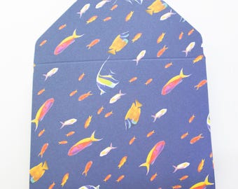 Tropical Fish Envelopes, tip envelopes, salon, hair salon tip, gratuity, thank you small envelopes, favor, gift card envelope, under the sea