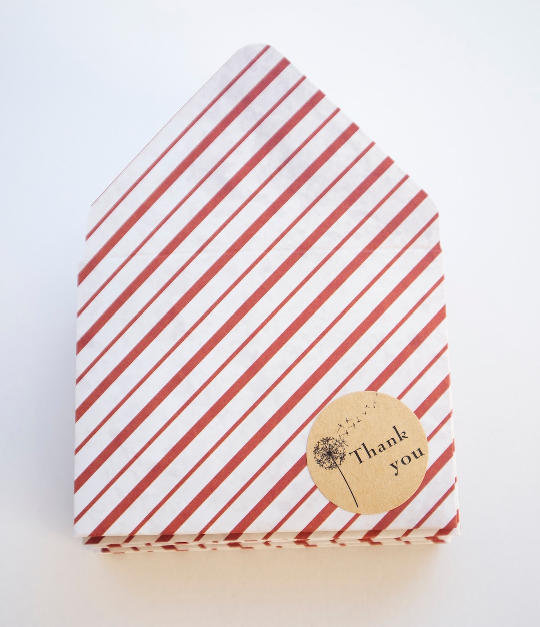 Thank You Red White Stripe Envelopes, Tip Envelopes, Housekeeping