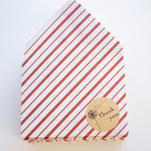 Gracias sobres de rayas blancas rojas, sobres de propinas, limpieza, sobres pequeños, sobre de tarjeta de regalo, propina, tarjeta de regalo navideña, dinero