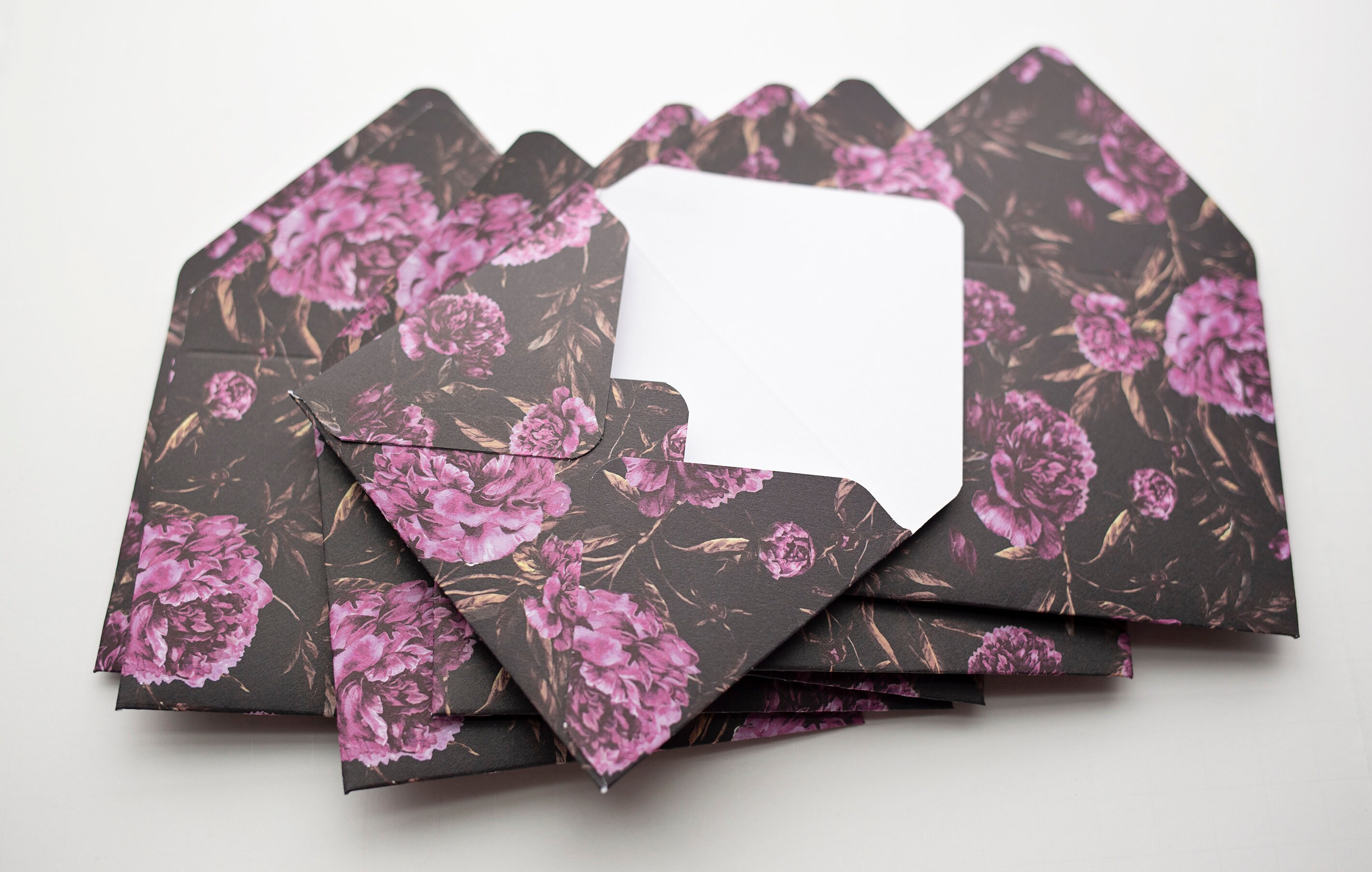 Purple Floral Envelopes, Tip Envelopes, Housekeeping, Thank You, Small