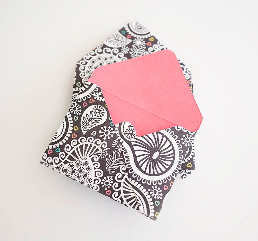 Black Paisley Envelopes tip envelopes housekeeping thank Etsy