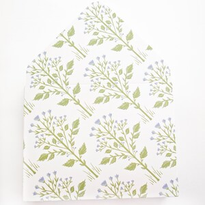 Blue Wildflowers Small Envelopes, tip envelopes, salon, hair salon tip, gratuity, thank you envelopes, party favor gift card envelope, cash