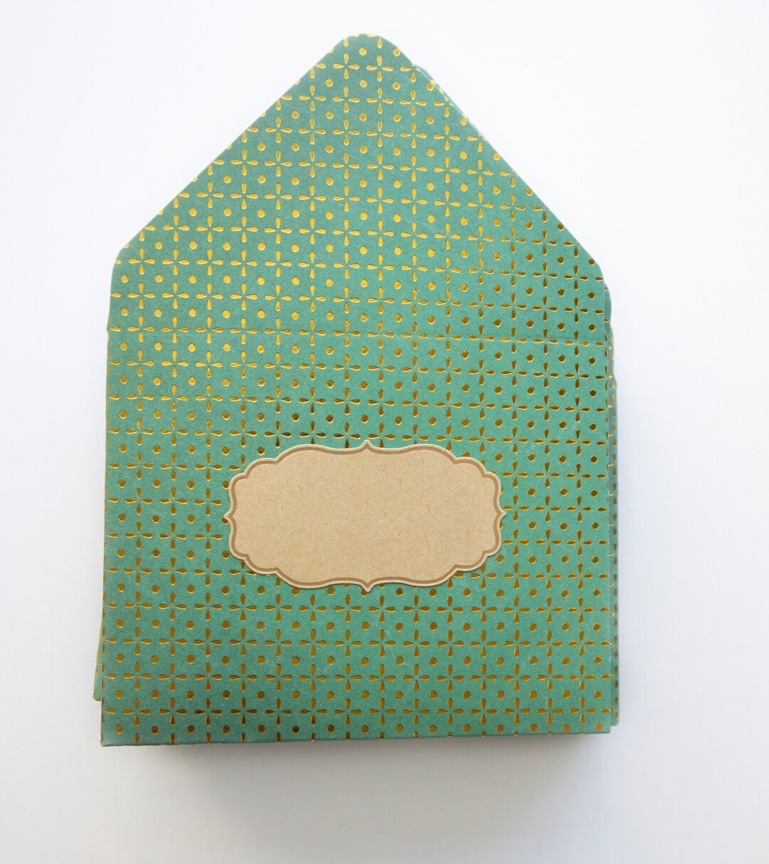 Green Golden Square Envelopes Tip Envelopes Housekeeping Etsy