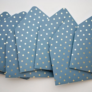 Enveloppes de remerciement à pois bleu foncé or, enveloppes pour pourboires, entretien ménager, remerciement, petites enveloppes, faveur de fête, enveloppe de carte-cadeau