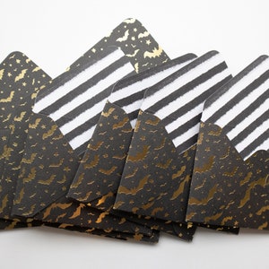 Gold Bats Envelopes, gratuity, gift card envelope, thank you, tip envelope, flap, small envelopes, flap envelopes, halloween, spooky