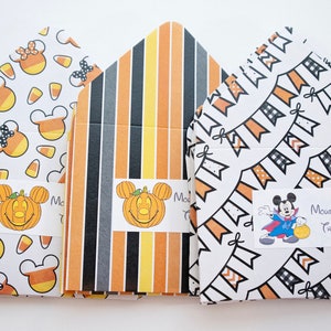 Enveloppes Halloween Stripes n Flags, enveloppes pour pointes, entretien ménager, merci, petite enveloppe, enveloppe pour carte-cadeau, orange noir, têtes de mickey