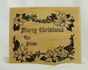 Noel Seasons Greetings Coveted Retired Personal Stamp Exchange Holiday Rubber Stamp K 1624 from 1999 Made is USA FREE US Shipping