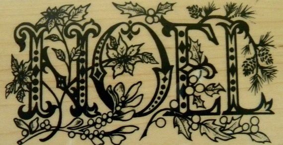 Noel Seasons Greetings Coveted Retired Personal Stamp Exchange Holiday Rubber Stamp K 1624 from 1999 Made is USA FREE US Shipping