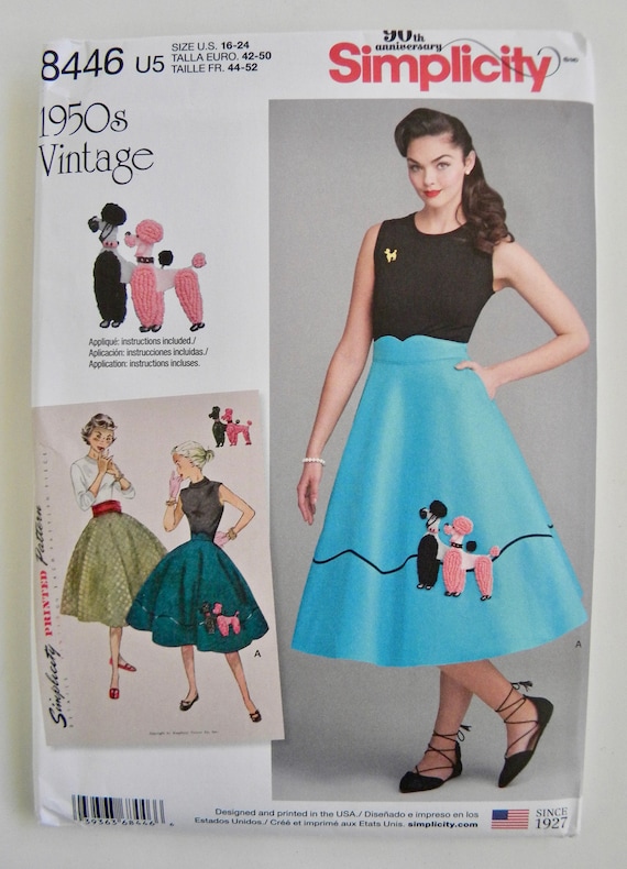 Simplicity Sewing Pattern 8446 Women's Vintage 50s Circle Skirt with Applique Simplicity Sewing Pattern 8446 Women's Vintage 50s Circle Skirt with Applique