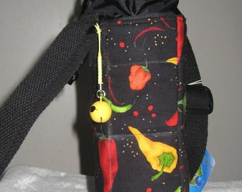 Water Bottle Carrier:  Hot Peppers design