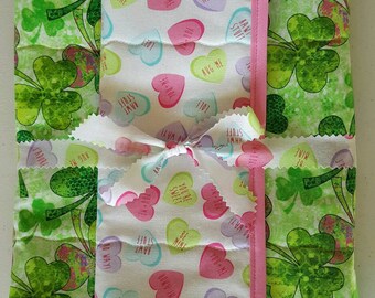 PLACEMATS:  St Patrick's Day /Valentine's Day ( 2 sets of 2 placemats)