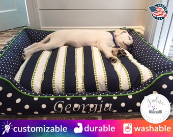 monogrammed dog bed