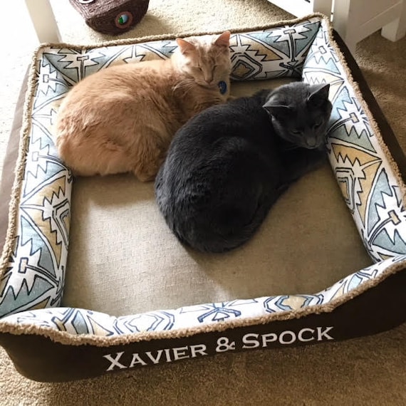 monogrammed cat beds