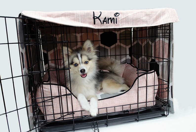 Custom Dog Crate Cover Personalized Choose 2 Fabrics and Etsy