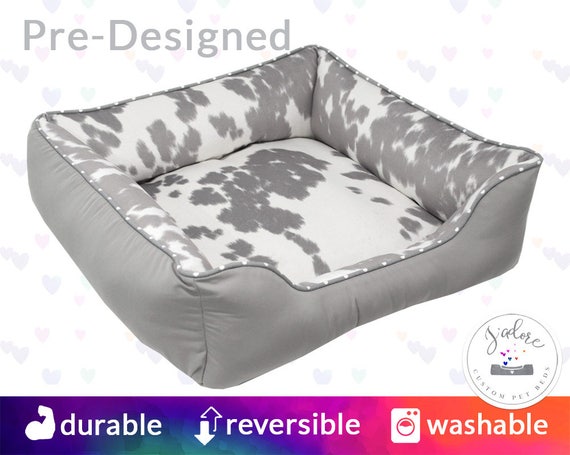 cowhide dog bed