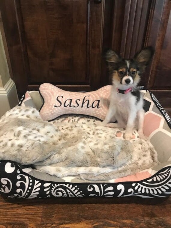 Personalized dog bone hot sale pillow