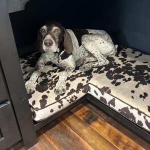 custom shape corner cushion dog bed.