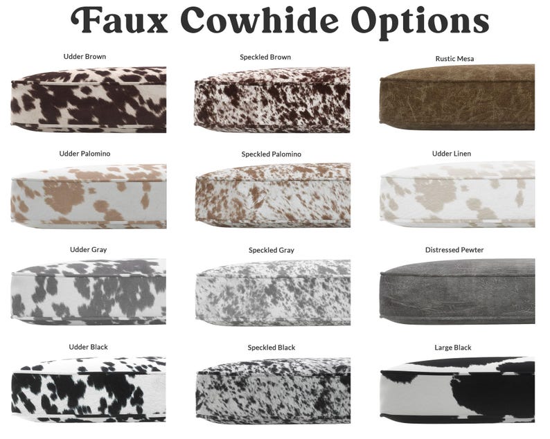 faux cowhide color options