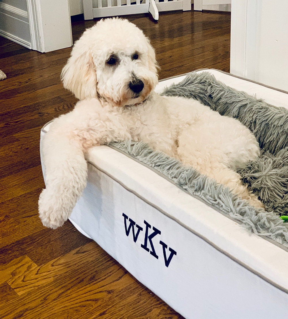 Plaid Dog Bed with Name Custom Dog Bed Luxury Pet Beds Etsy