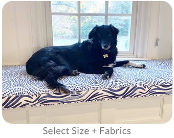 Custom Size Window Cushion Dog Bed, Memory Foam Boxed Cushion, Kitchen Nook Mattress | Washable, Made to order