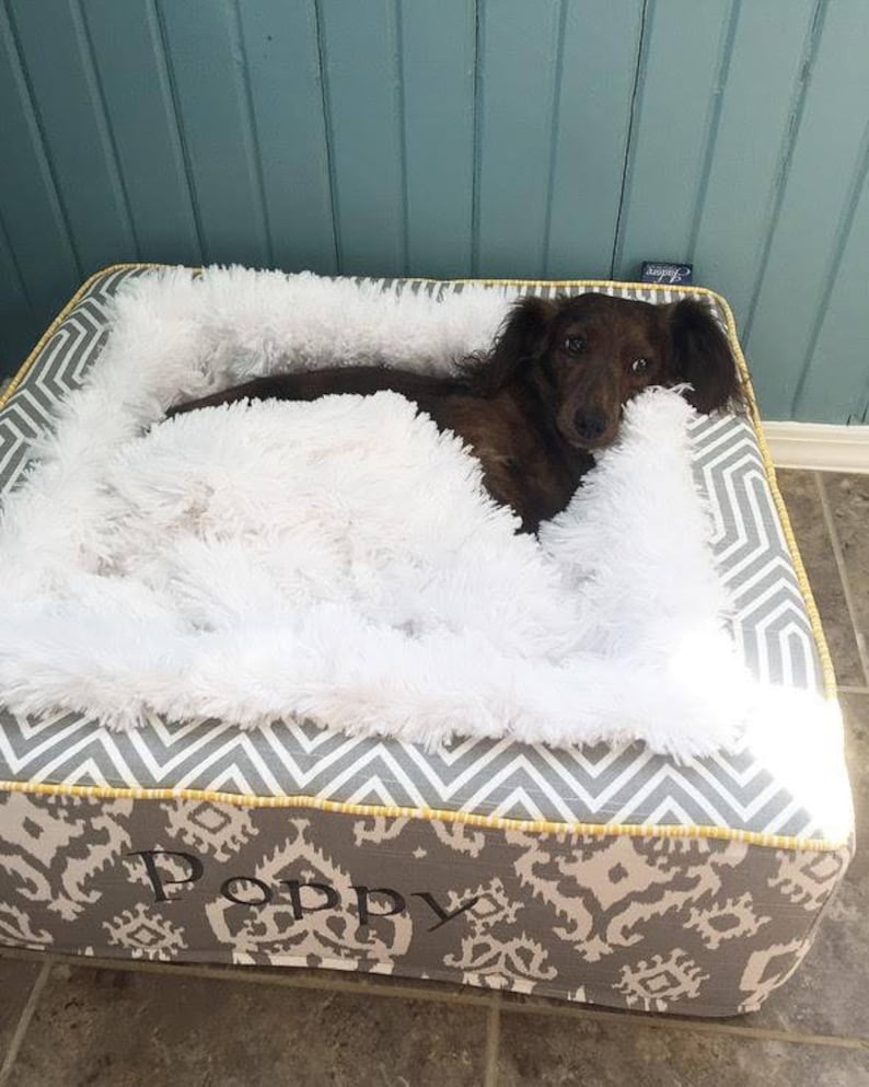 Plush Dog Bed Luxury Dog Bed with Ultra Soft Blanket Etsy
