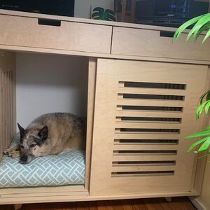 custom size dog bed to fit wood crate