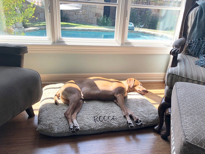 Custom Dog Bed Floor Cushion, Western Faux Cowhide with Removable Washable Cover, Designer Pet Bed with Zipper image 5